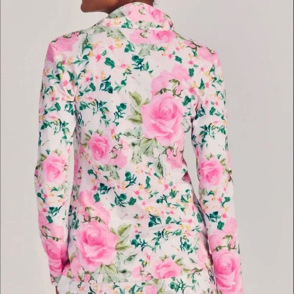 Bogner x LoveShackFancy Rare Light Floral Quarter Zip…size L + XL + XXL…NWT - Picture 3 of 4